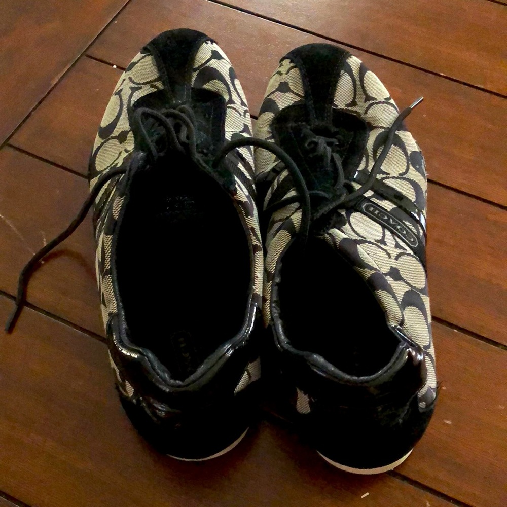 Black and Grey Coach sneakers